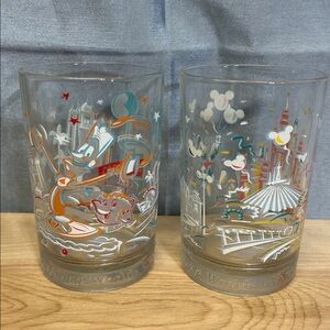 Vintage McDonalds Walt Disney World Remember The Magic 25th Anniversary Glasses